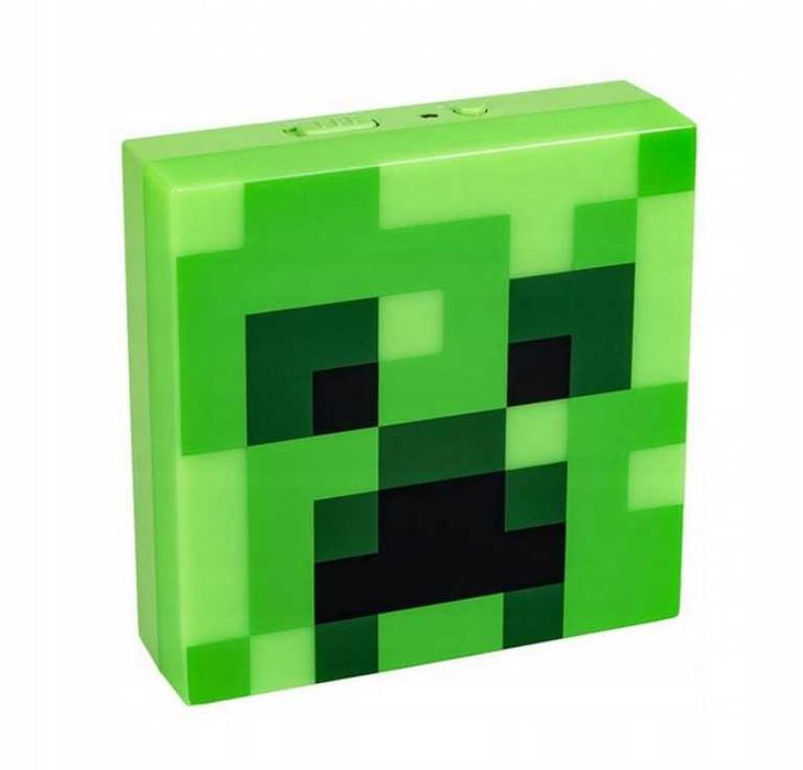 Minecraft Creeper lampka nocna czujnik nocny 10x10cm na ścianę biurko