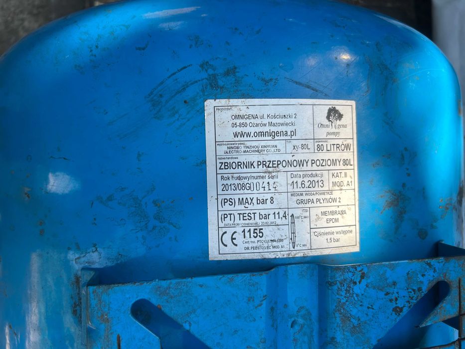 Zbiornik hydroforowy 80l presostatem stycznikiem przeponowy