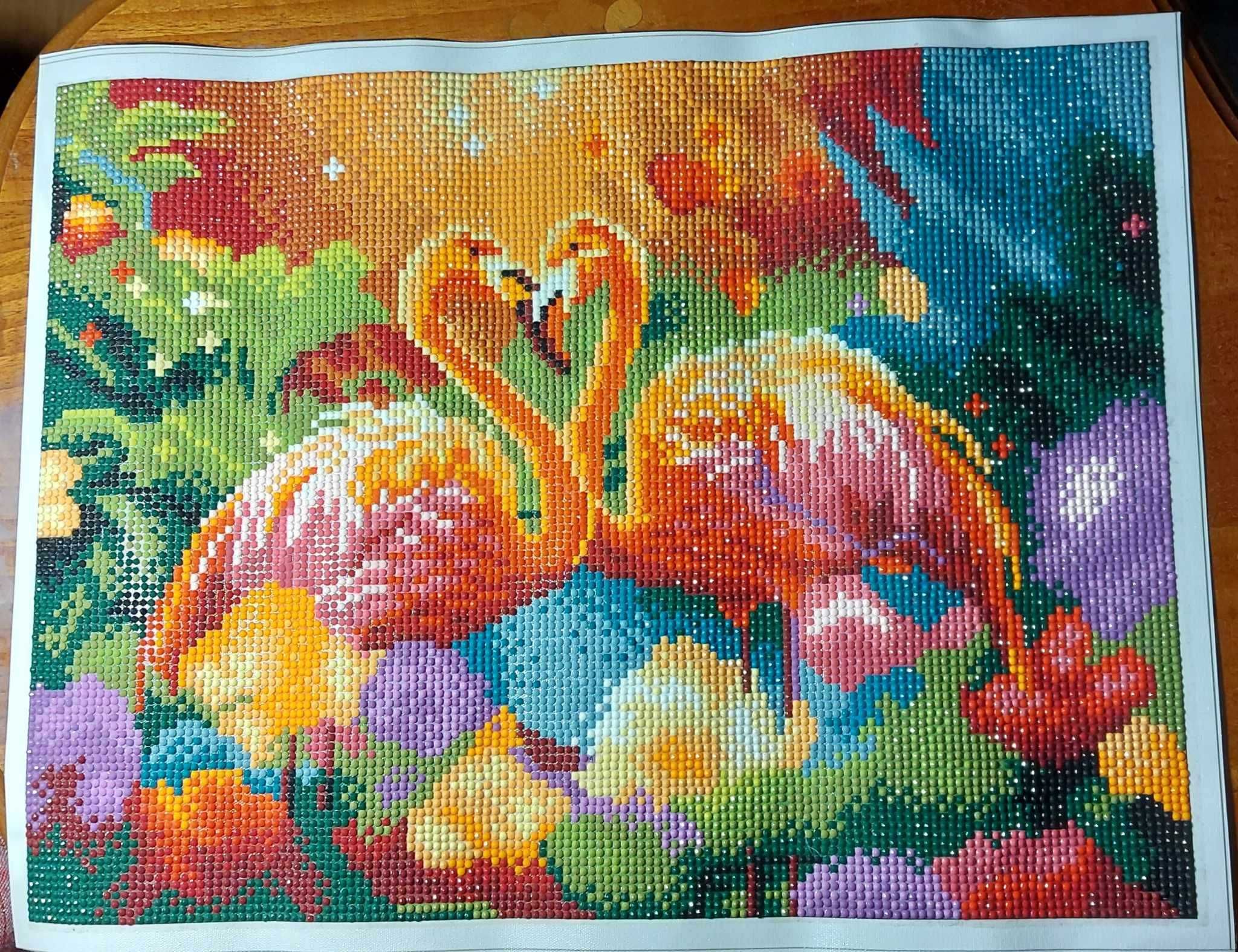 Obraz Diamond painting Flamingi