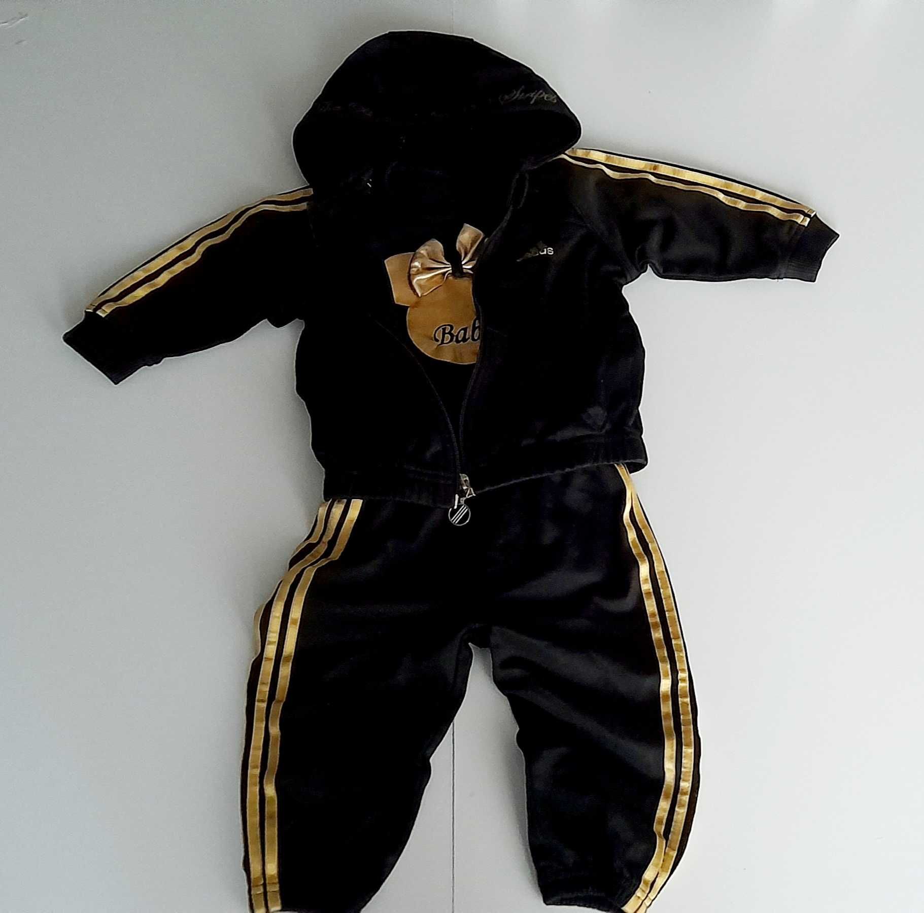 Adidas oryginalny dres komplet dla dziewczynki  + body Minnie r. 74-80