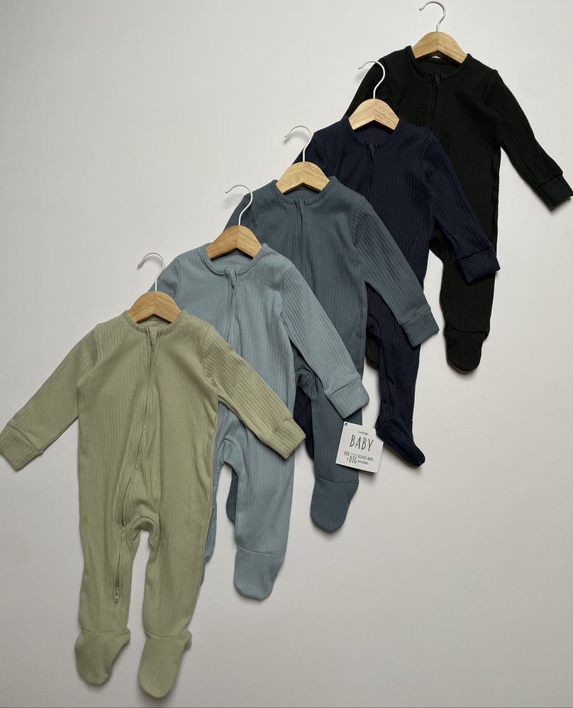 62 68 George 5pak pajac pajacyk prążek bawełna prążkowana zestaw zip