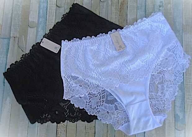 2 szt./majtki bawełniane 3XL/4XL czarne i białe lekko modelujące