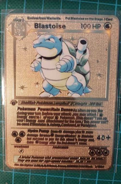 Cartas Pokemon metal douradas - Venusaur Charizard Blastoise
