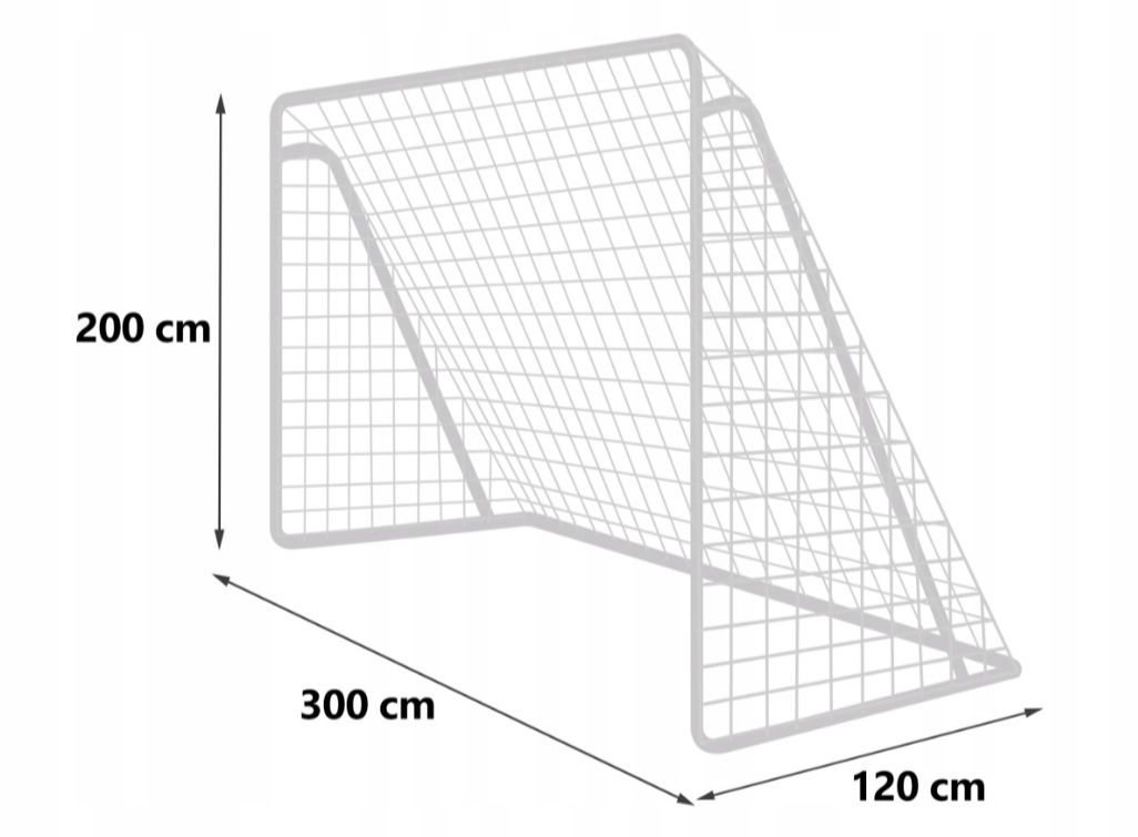 Портативні футбольні ворота 300 х 200 х 120 див