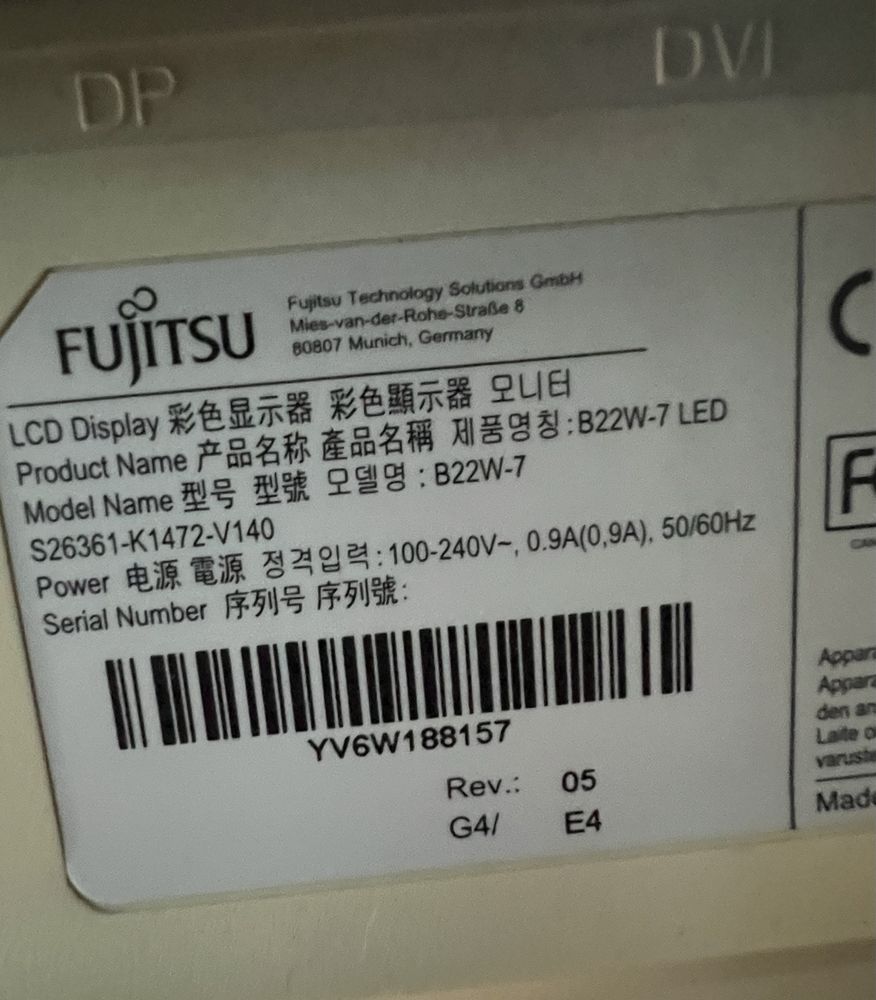 Monitor Fujitsu 22’  - ecra pode rodar 180 graus