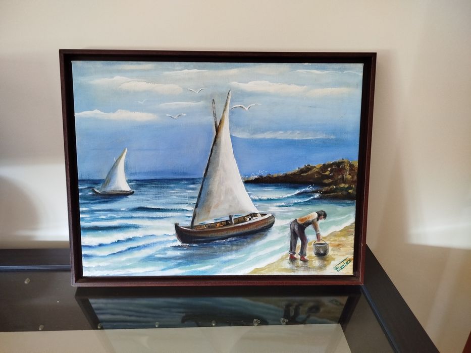 55€ 0s dois quadrados a óleo