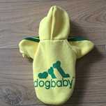 Żółta bluza z kapturem dla psa S, 100% bawełna, dogbaby, 32 cm