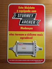 Placa publicitária antiga das Mudanças "Sturmey Archer" - RARÍSSIMA!