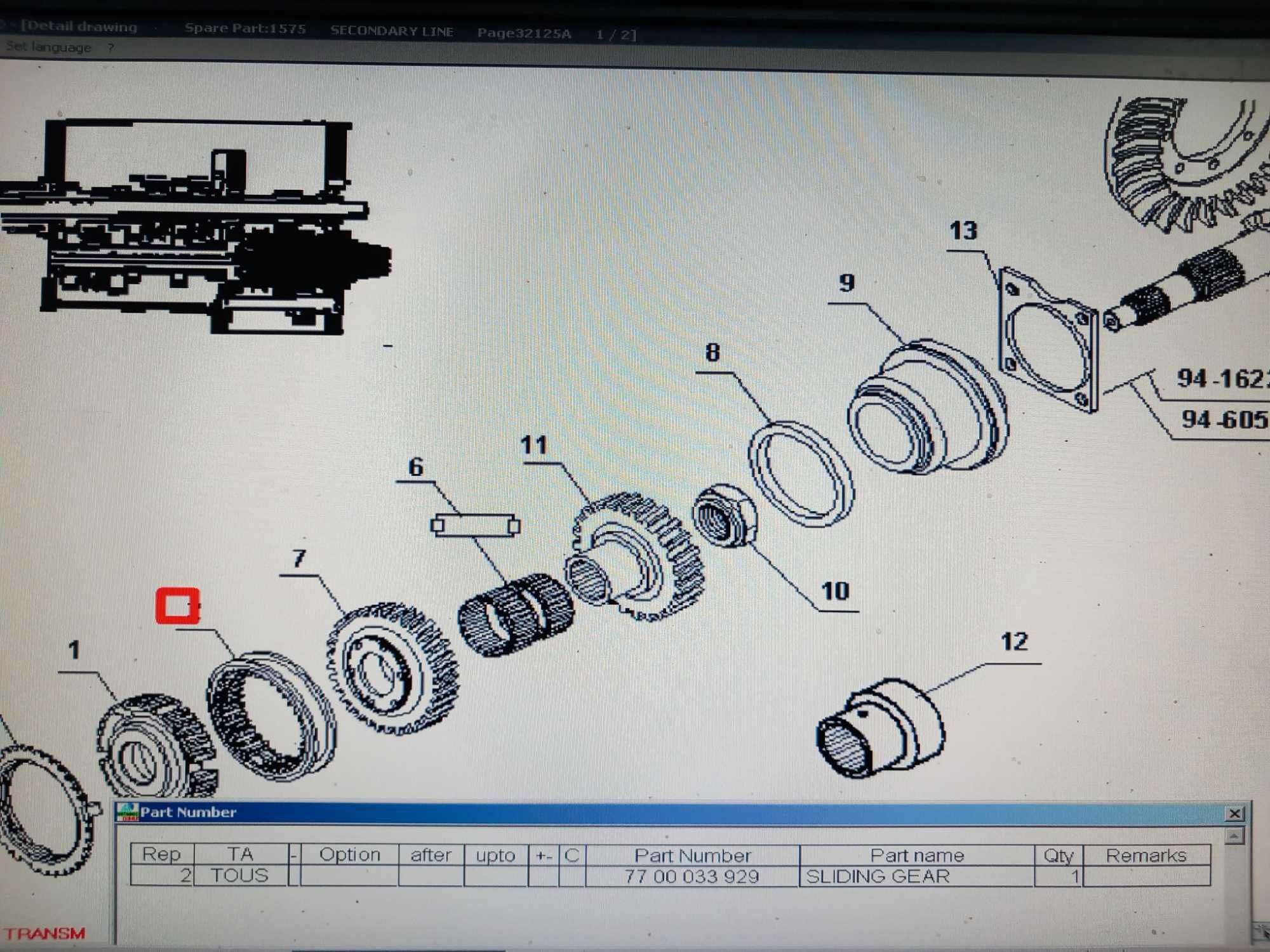Przesuwka mufa synchronizatora rewersu biegów skrzyni JOHN DEERE Z-36