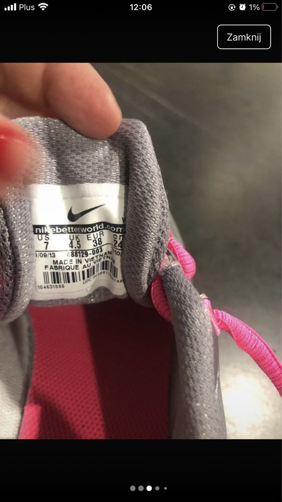 Nowe buty Nike rozmiar 38. Srebrne