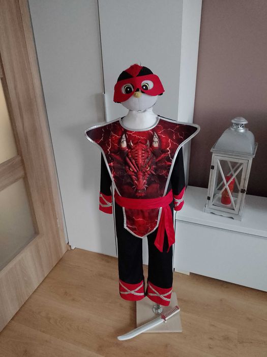 NOWY strój karnawałowy NINJA WOJOWNIK kostium przebranie 122/128 (1)