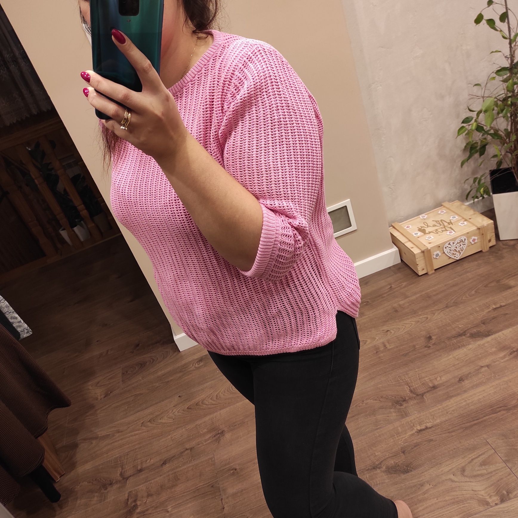 Różowy Sweter Oversize