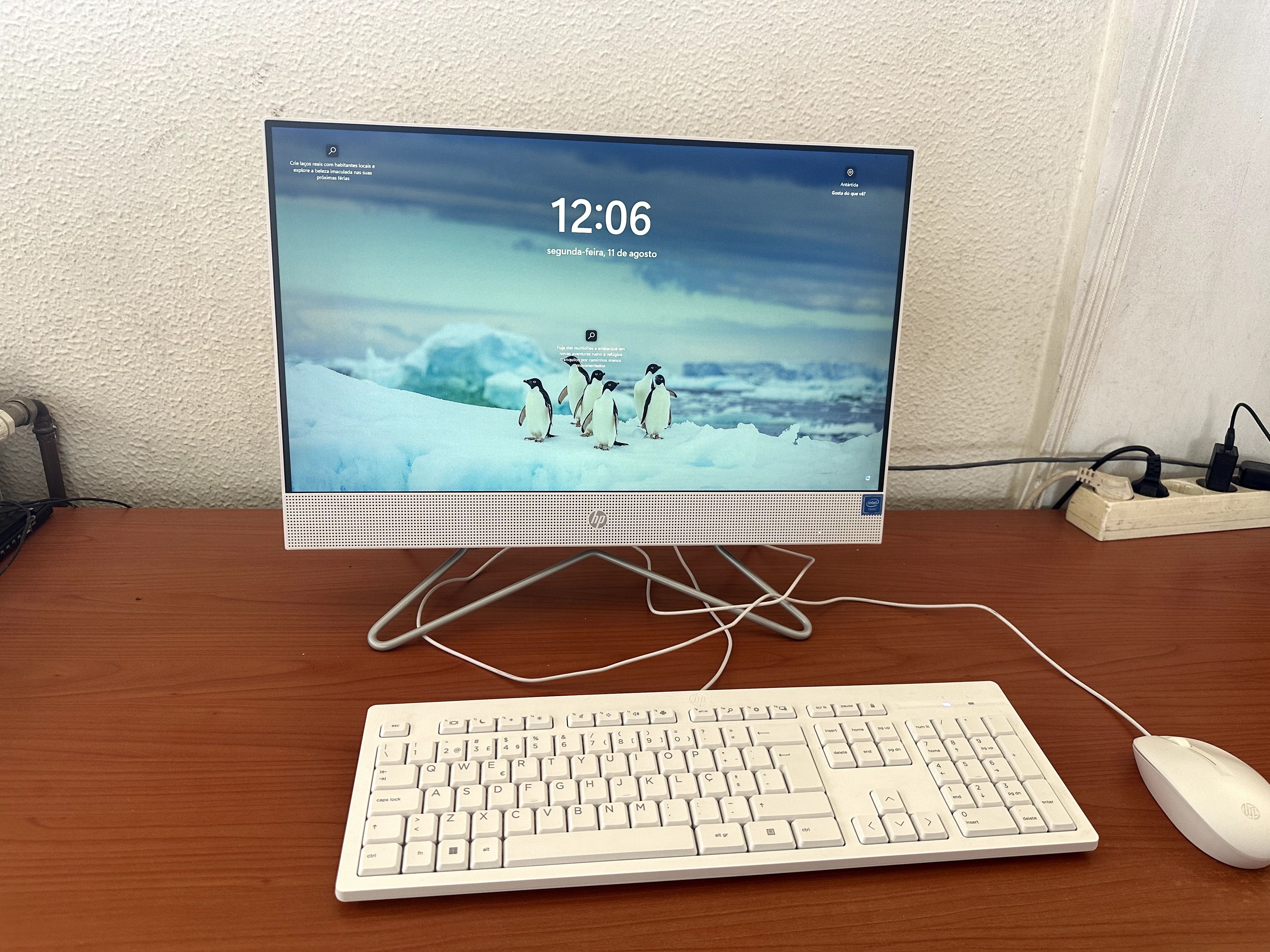 Computador All in one HP 22" 8 gb ram 256 ssd intel