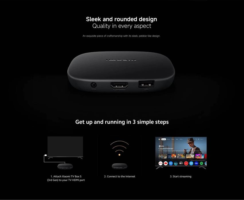 Медіаплеєр Xiaomi TV Box S 3rd Gen MDZ-32-AA, Google tv, тв приставка