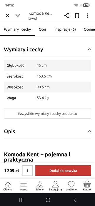 Komoda z firmy BRW seria Kent
