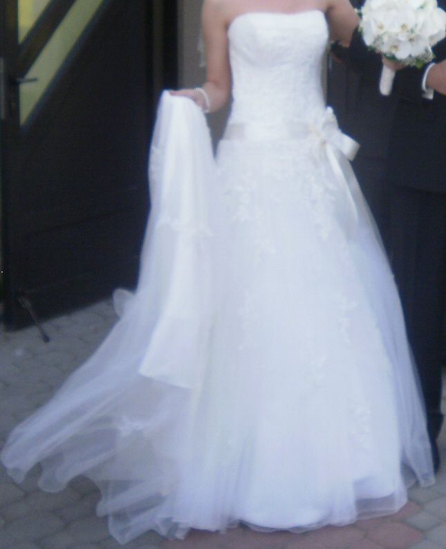 Suknia ślubna MON CHERI kolor Ivory roz. M wzrost 177 cm + gratis