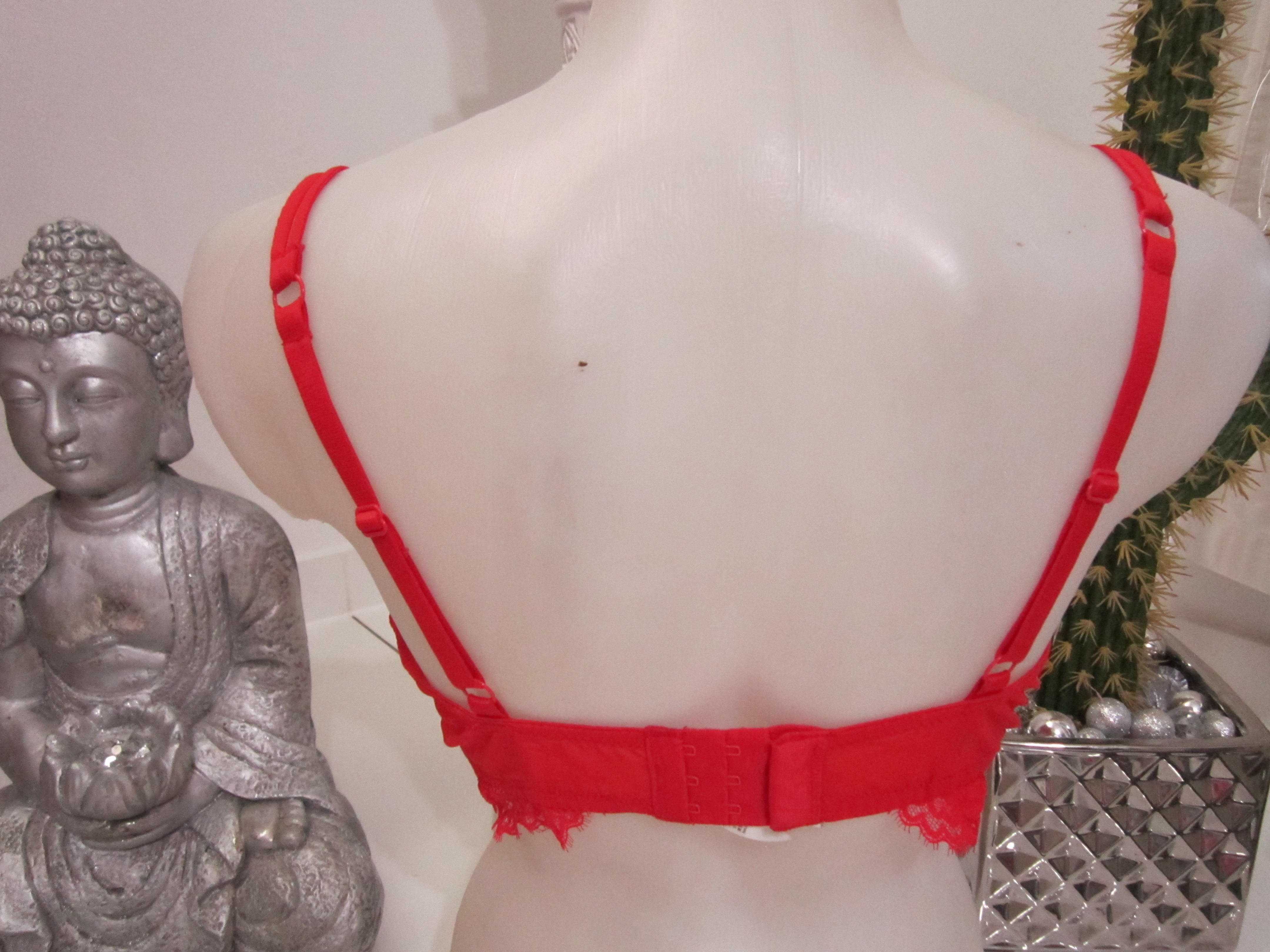 H & M biustonosz push up rozm 80D czerwony