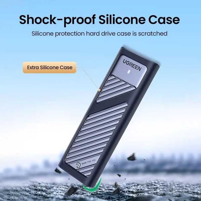 Ugreen CM559 SSD карман M2 NVME/SATA в комплектi 2 USB та чехол