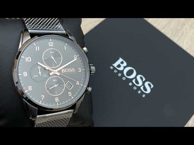 relógio Hugo Boss Skymaster cinzento escuro.