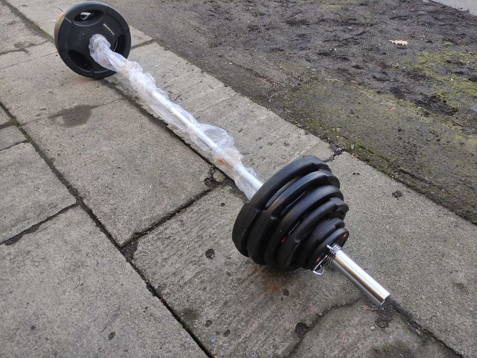 Gryf Olimpijski Sztanga Olimpijska Obciążenie ogumowane 127,5kg