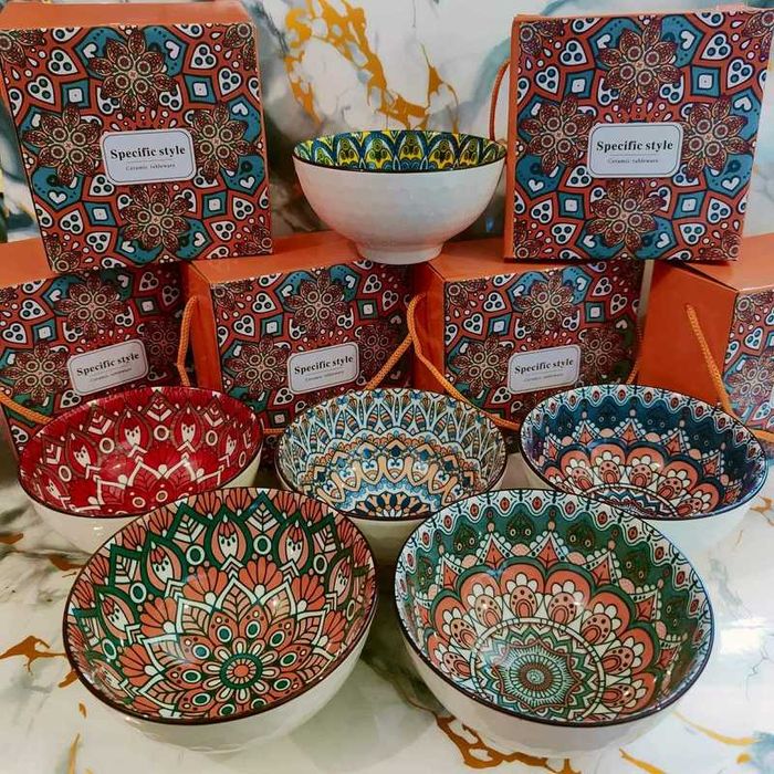 6 szt ceramiczne miseczki w stylu bohemia do domu jak i na prezent