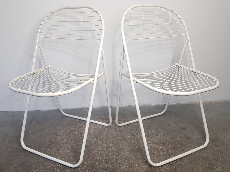 Krzesła Metalowe proj. N. Gammelgaard - IKEA lata 80 -Vintage Skladane