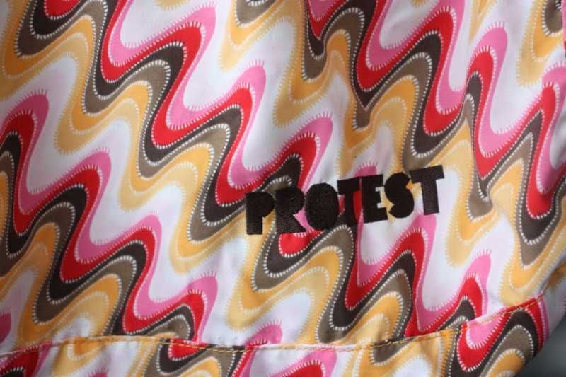 Saco com alças castanhas e motivos branco e rosa PROTEST