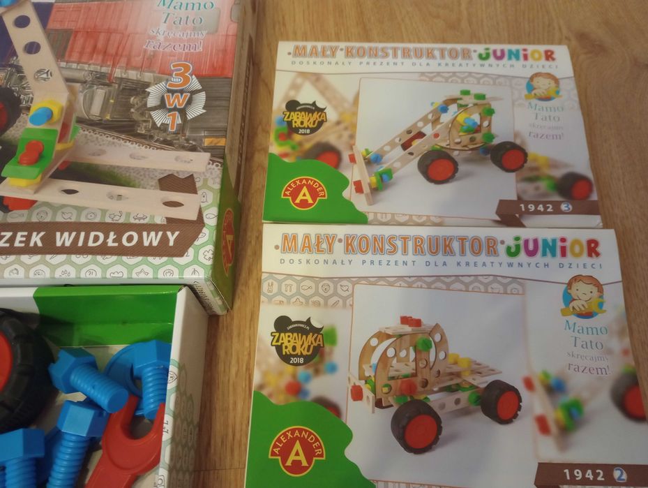 MAŁY KONSTRUKTOR Junior 3w1 Wózek Widłowy ZESTAW