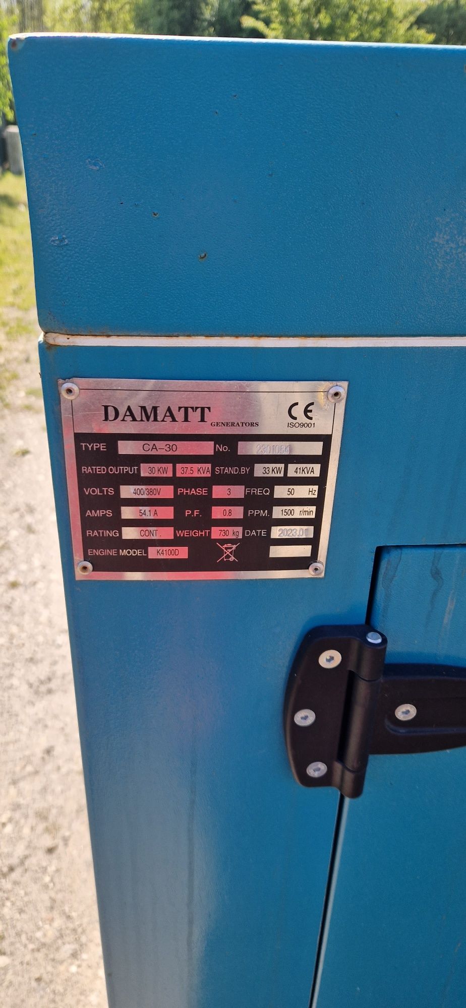 Agregat prądotwórczy kontenerowy wyciszony damatt 30 kw nowy