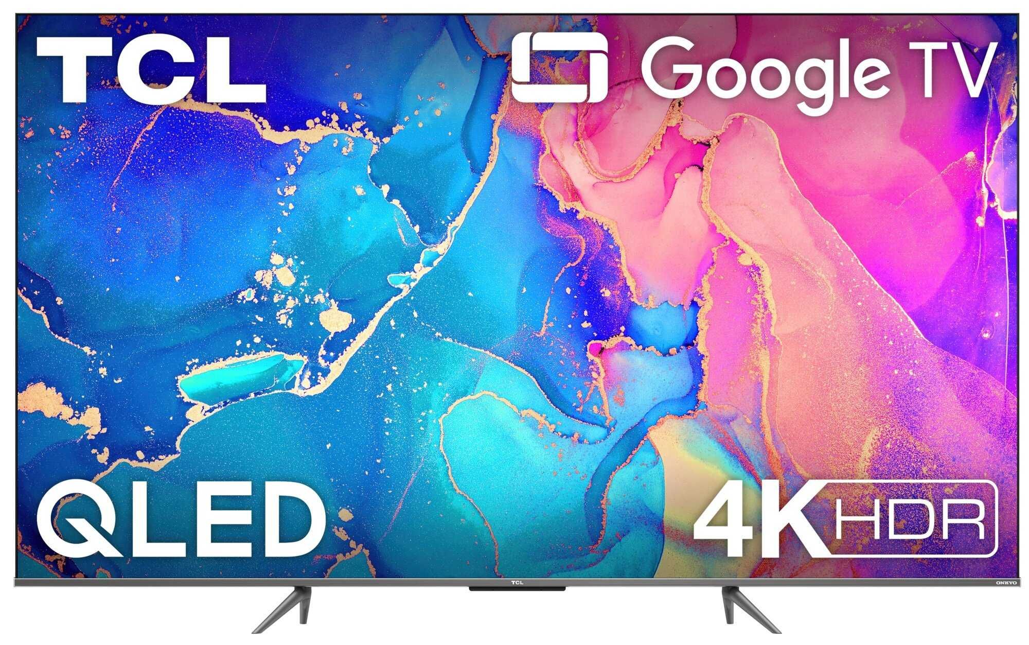 TCL QLED 65" 4K Google TV WiFi HDMI 2.1 DVB-T2 65C635 Telewizor NowyGW