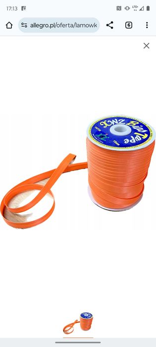 Lamówka atłasowa kolor pomarańczowy 15mm/114mb szpulka