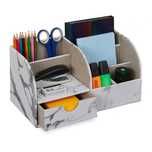 Organizer na biurko marmurowy wygląd Relaxdays 28cm x 14,5cm