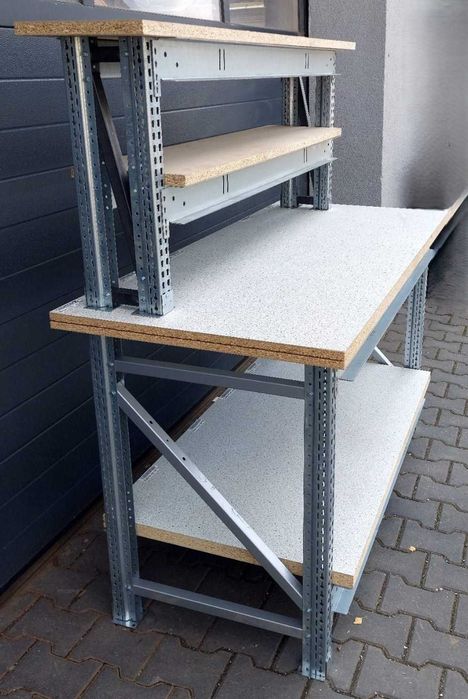 Stół warsztatowy podwójna nadstawka majsterkowic magazynowy garażowy