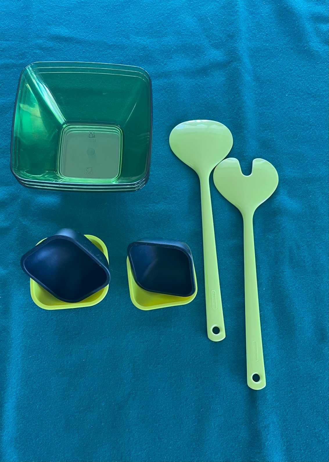 Conjunto Taças Talheres Marcadores verde Decoração Primavera