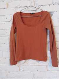 Zara Basic Stylowa Basic Bluzka Burnt Orange.