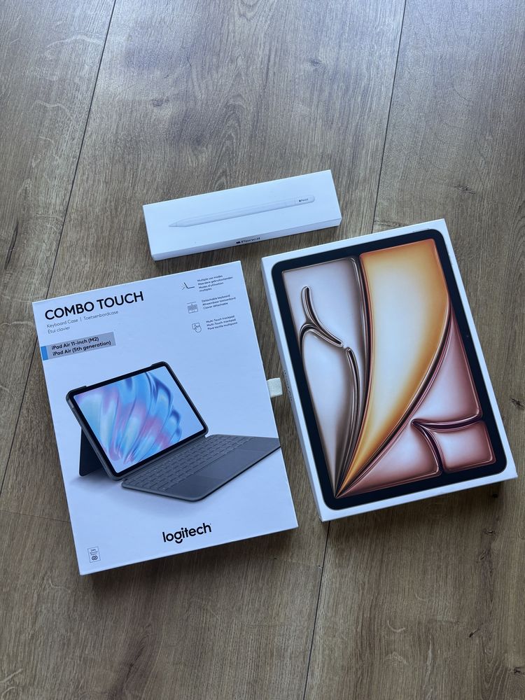 iPad Air 11” M2 128GB + Combo Touch + Apple Pencil – jak nowy!