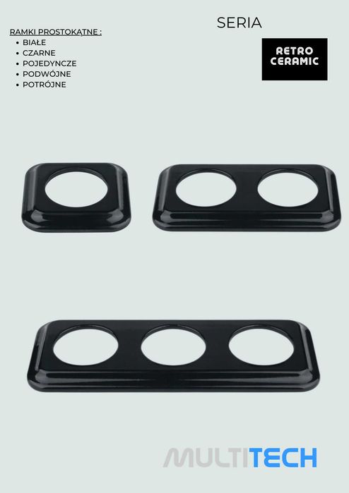 RETRO wyłącznik dzwonkowy (chwilowy) CZARNY Ceramiczny LOFT PRL