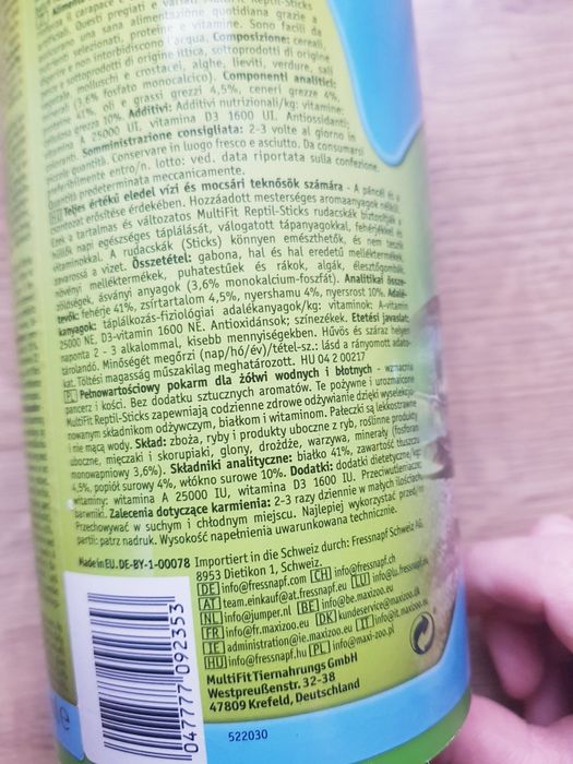 Karma pokarm dla żółwi wodnych i błodnych 1000ml Multi Fit Reptil