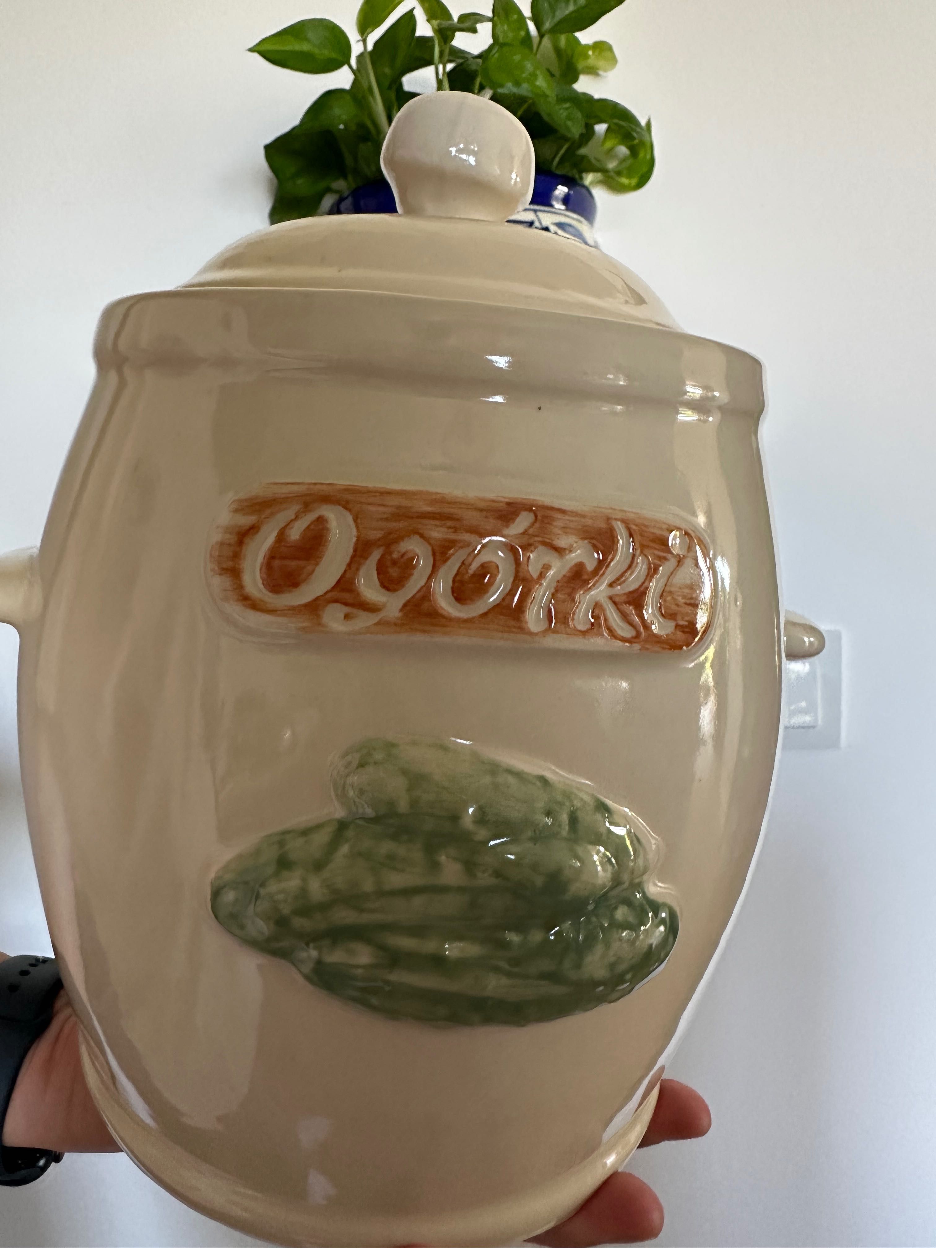 Pojemnik słój ceramiczny do kiszenia ogórków 4L