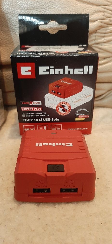 Einhell USB быстрая зарядка PowerBank+аккумулятор 4 Ач+зарядное устрой