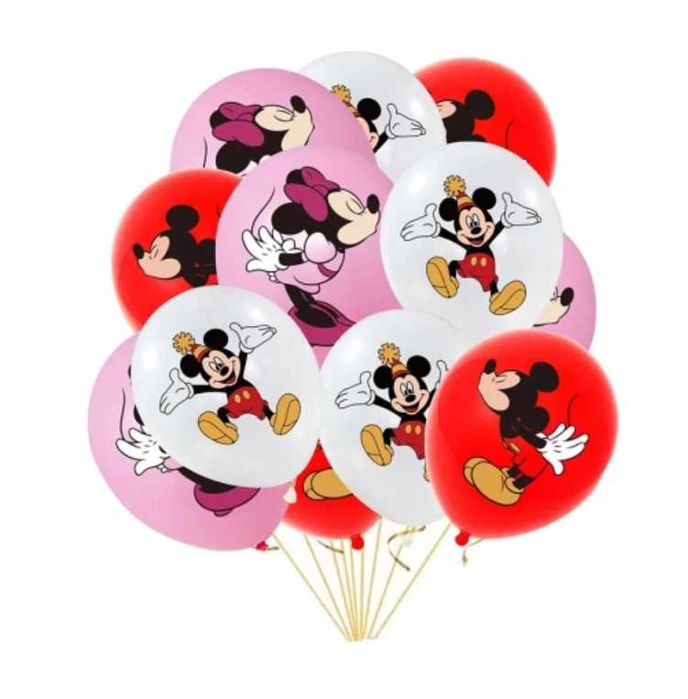 Myszka Minnie i Mickey balony gumowe z nadrukiem 12 szt. mix