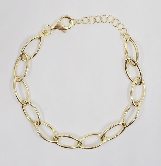 Złota bransoletka splot ankier duże ogniwa próba 585 14k