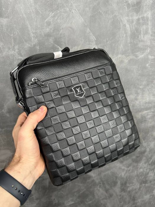 Мужская кожаная сумка louis vuitton чоловіча шкіряна сумка луі вітон