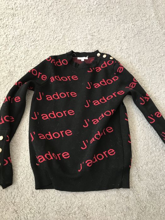 Czarny sweter sweterek Dior jadore guziki monogram dior XS S różowe