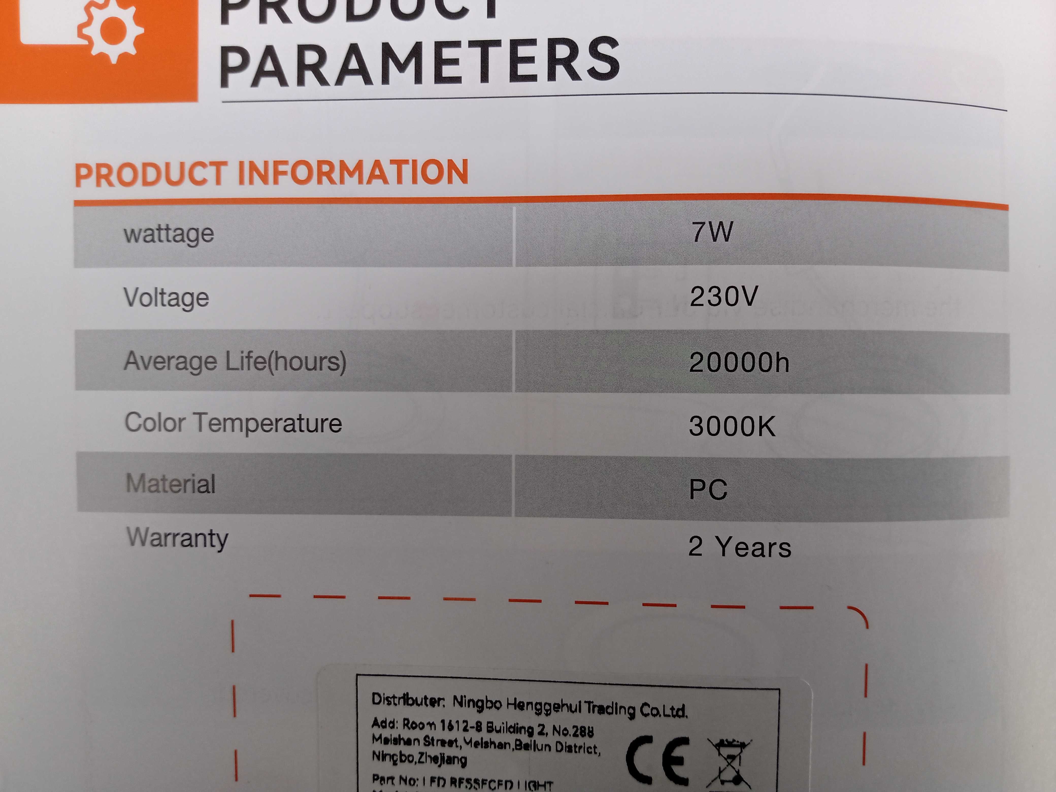 Sufitowa wpuszczana lampa 7W, ciepły biały , całe opakowanie.