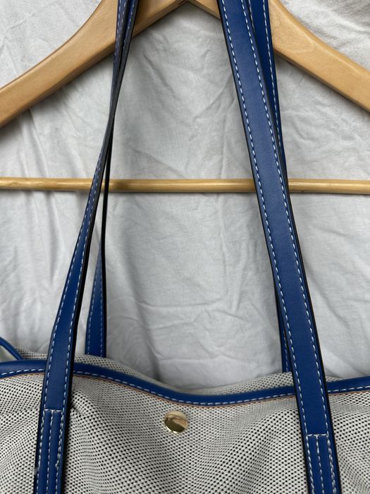 Duża torba tote z płótna z skórzanymi rączkami