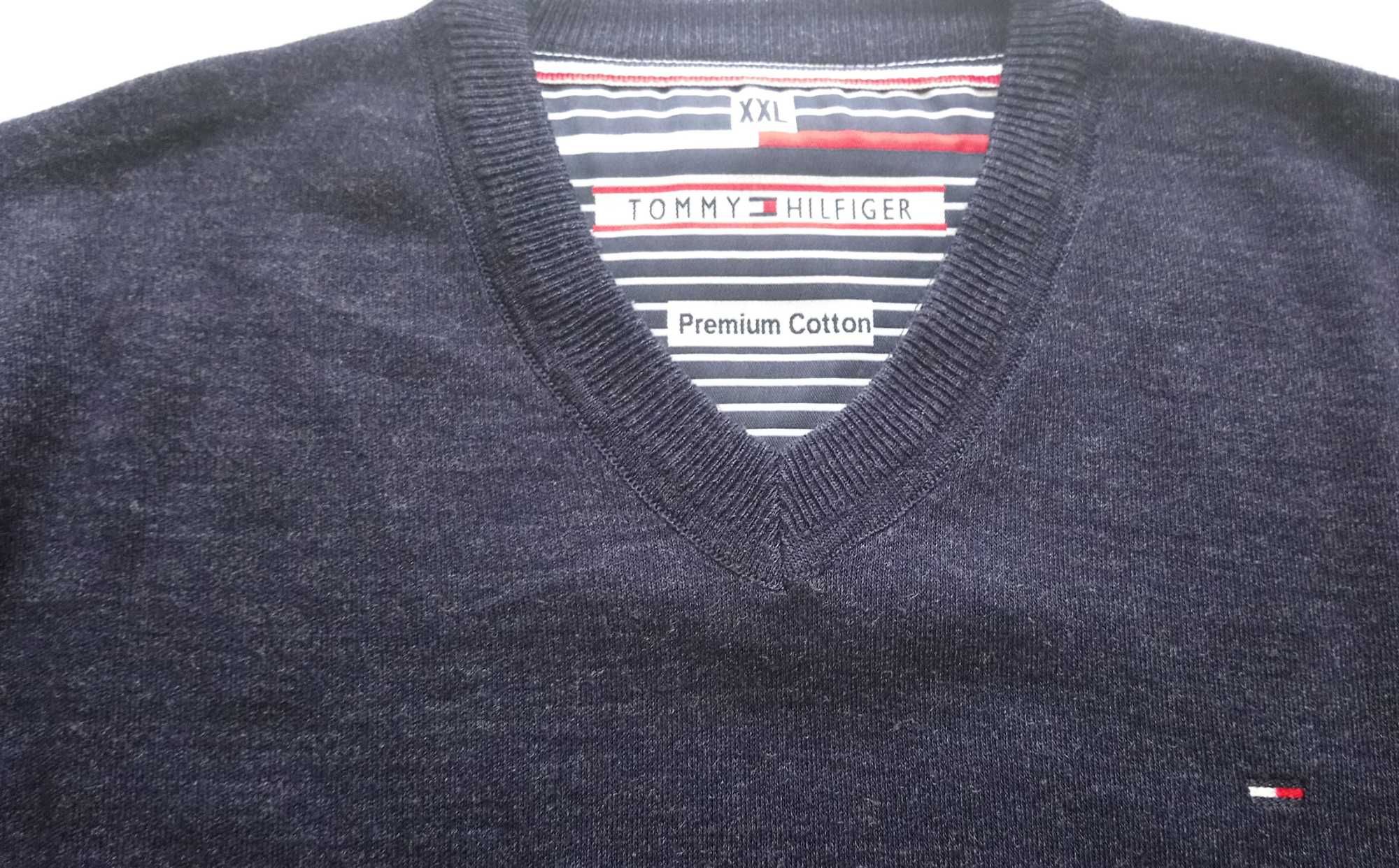 Męski lekki sweter Tommy Hilfiger XXL XL premium cotton wys. gratis