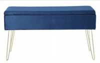 Ławka ze schowkiem ShopJK 75 x 40 x 30 cm odcienie niebieskiego