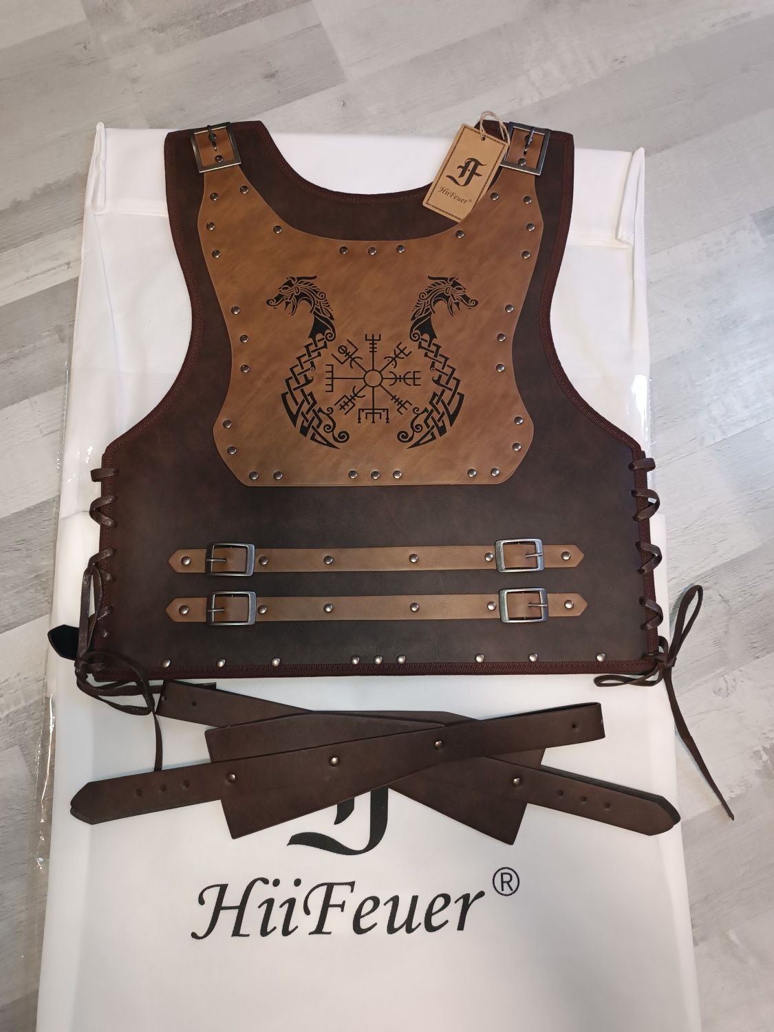 Zbroja rycerska napierśnik Wikinga HiiFeuer Brown Dragon.