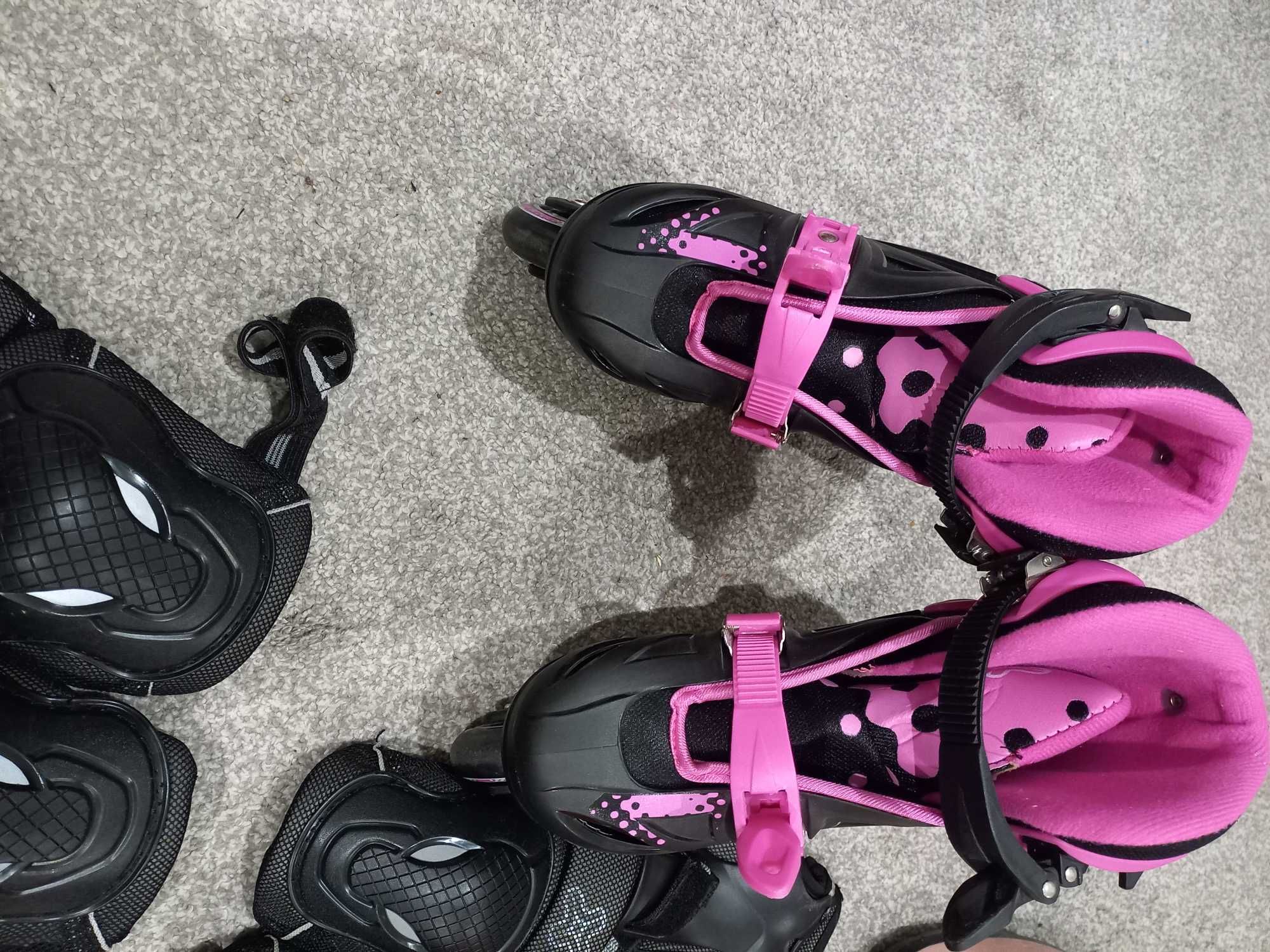 Vendo estes patins em linha com todas as protecções